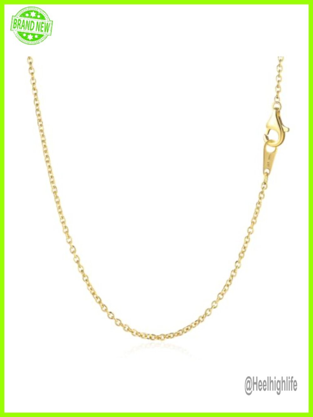 14K Gold Filled 1.5mm Cable Chain Necklace Lobster Clasp 22"